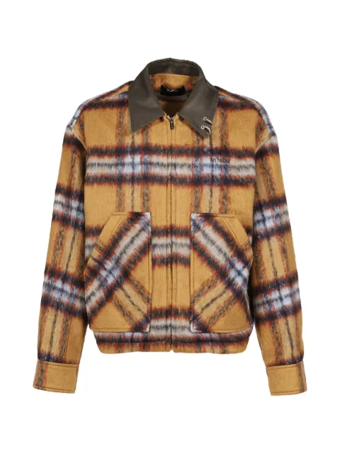 We11done check-pattern zip-up jacket Neutrals WDJK226013U