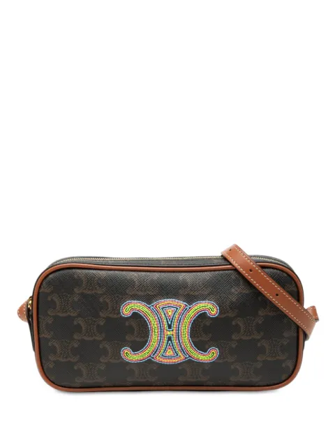 Celine Pre-Owned 2022 Mini Triomphe Cuir Coated Canvas Camera Bag shoulder bag Brown VS9O6JIYJCEH6Z65