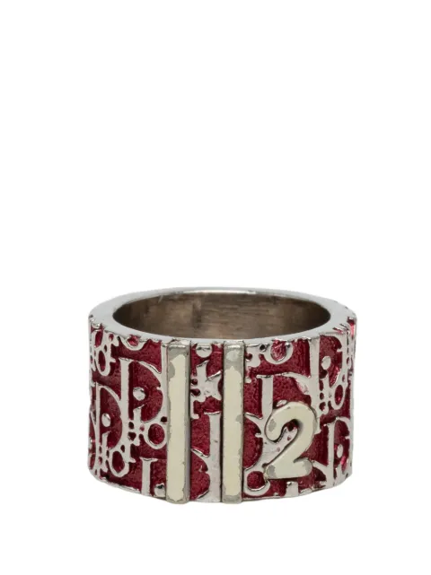 Christian Dior Pre-Owned 20th Century Trotter Brass and Enamel Band Ring costume ring Red EA9ONL2E477WXQCL