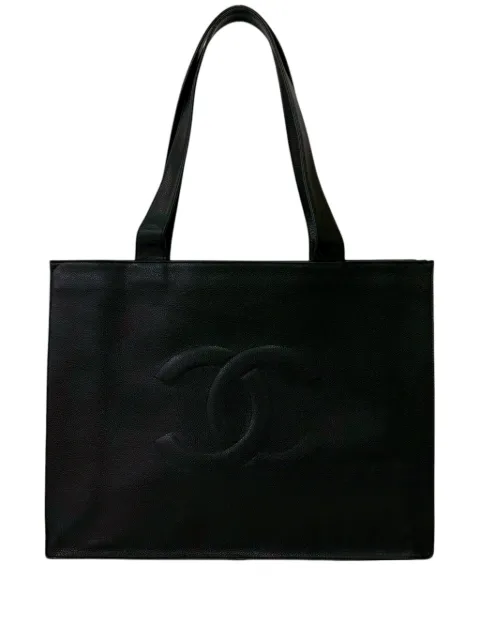CHANEL Pre-Owned 1996-1997 CC Caviar tote bag Black E9S8ZGXN94512R91