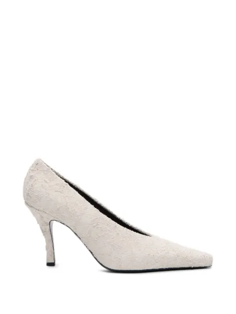 LouLou de Saison Faye distressed leather pumps Neutrals FAYE