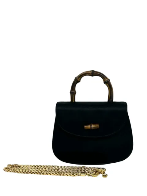Gucci Pre-Owned 2000-2015 Mini Satin Bamboo Night satchel Black R4F51LZNOSFXR4JB