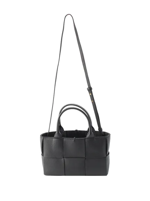 Bottega Veneta Pre-Owned 2012-2026 Mini Lambskin Intreccio Arco Tote satchel Black QYBJ0EF38HK3ZHUK