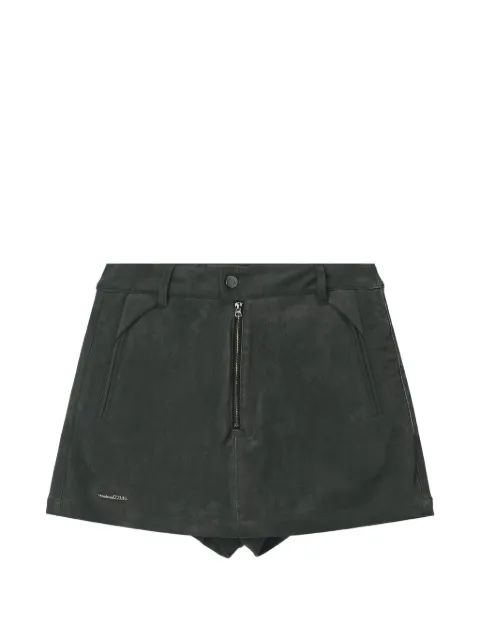 izzue exposed-zip cotton skort Black IZXSPW01226X