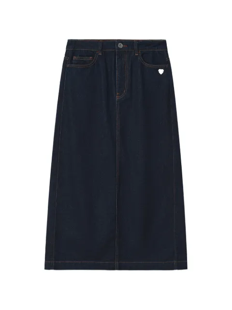 CHOCOOLATE contrast-stitch denim midi skirt Blue B1XSKW02237Y