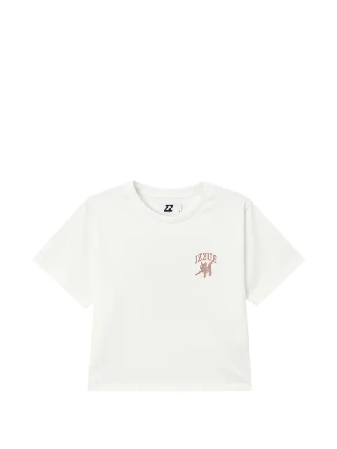 izzue graphic-print cropped T-shirt White IZXTEW01231X