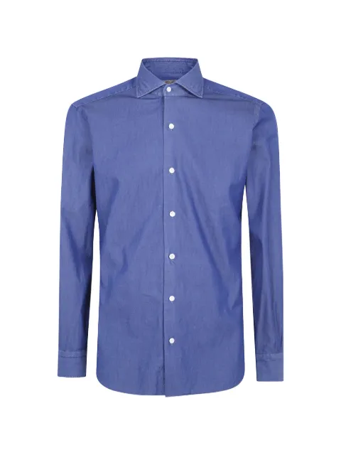 Barba spread-collar button-up shirt Blue LIU13P01PZ0998U02