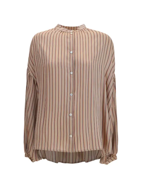 Kristina Ti vertical-stripe gathered-sleeve shirt Neutrals KCA0644TI0323