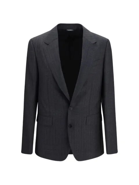 Dolce & Gabbana pinstripe-pattern notched-lapel blazer Grey G2XD0TFR23X