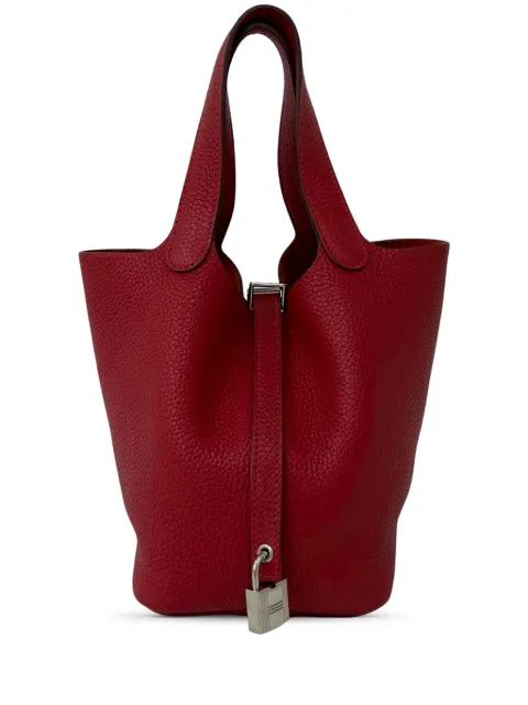 Hermès Pre-Owned 2012 Clemence Picotin Lock 18 handbag Red XJDZURUSN9NBX4JK