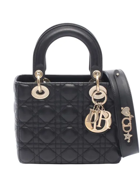 Christian Dior Pre-Owned 2010-2026 Small Lambskin Cannage My ABCDior Lady Dior satchel Black OE04Q334X257ZM4P