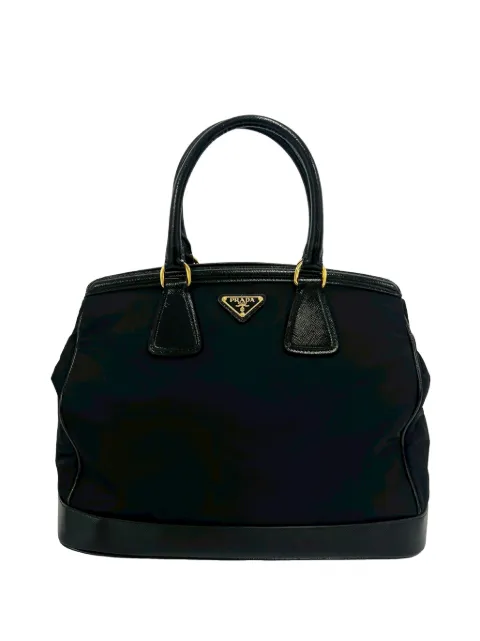 Prada Pre-Owned 2013-2026 Saffiano Trimmed Tessuto handbag Black NM2ZTJPVK7WG0W12
