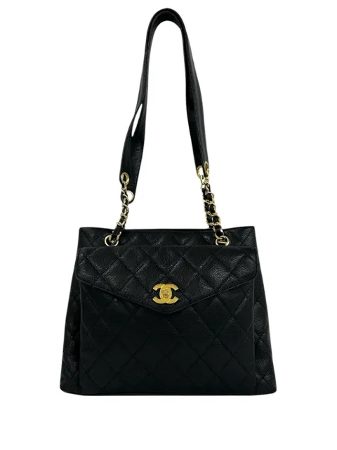 CHANEL Pre-Owned 1996-1997 CC Caviar Front Pocket shoulder bag Black 2DUHB3VR54KMI4P2