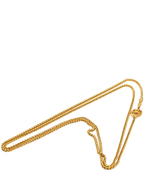 CHANEL Pre-Owned 1995 Gold Plated Medallion Double Strand Chain Necklace costume necklace Gold 21K59V00MW4DVV8H