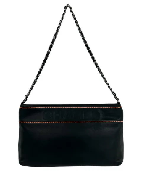 CHANEL Pre-Owned 2004-2005 Lambskin LAX Chain Pochette handbag Black 14LXL0Q5WD4BETWO