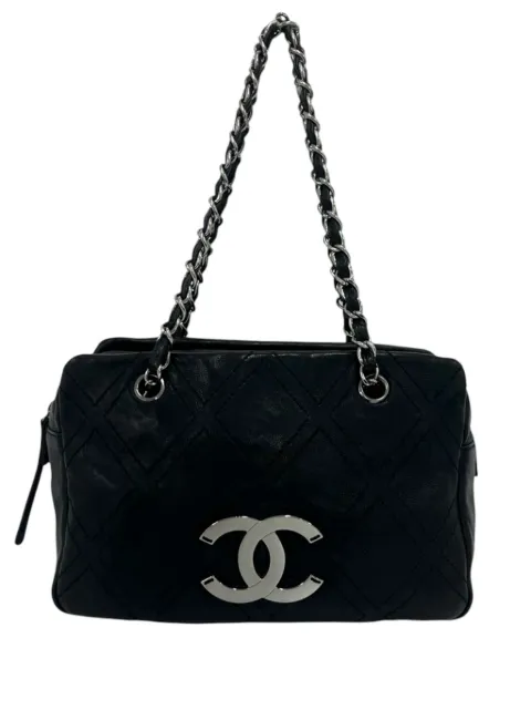 CHANEL Pre-Owned 2005-2006 Large CC Calfskin Diamond Stitch tote bag Black 13OOTVZAJRNMJZRI