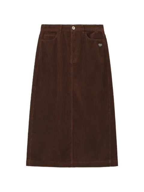 CHOCOOLATE corduroy heart-motif midi skirt Brown B1XSKW02237X