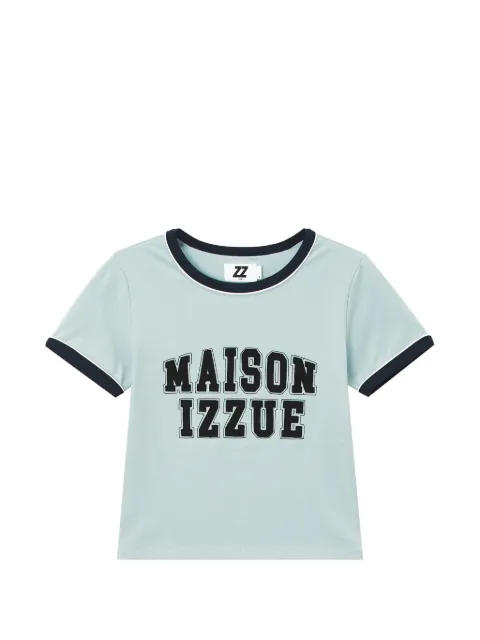 izzue logo-print ringer T-shirt Blue IZXTEW01232X