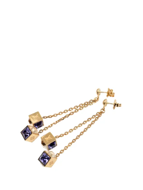 Louis Vuitton Pre-Owned 2014 Gold Plated Strass Gamble Drop Push Back Earrings costume earrings Gold 01B8ZW5U4U6AOWXS