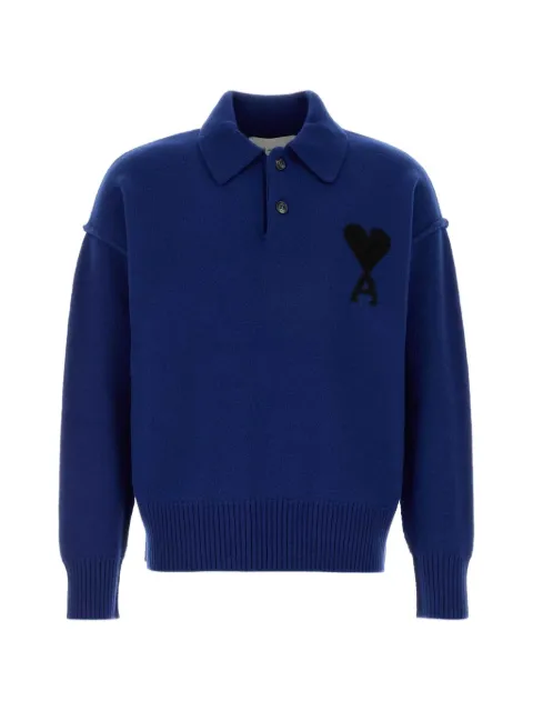 AMI Paris Ami de Coeur wool sweater Blue UPL409018