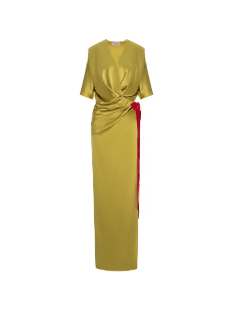 V:PM ATELIER maxi draped contrast-trim dress Yellow SHAVPM