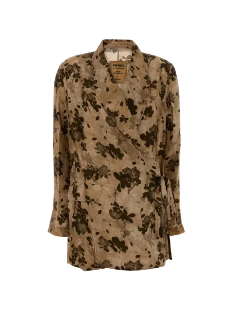 Uma Wang Khloe floral-print wrap blazer Brown UP6026