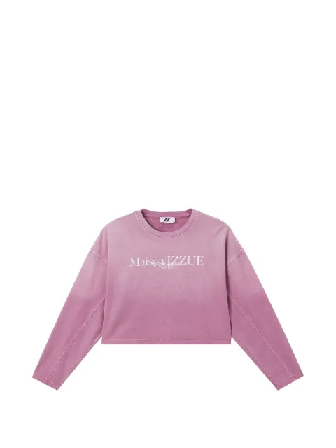 izzue logo-print cropped sweatshirt Pink IZXLTW01233X
