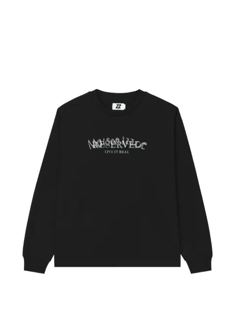 izzue graphic-print long-sleeve T-shirt Black IZXLTM01058X