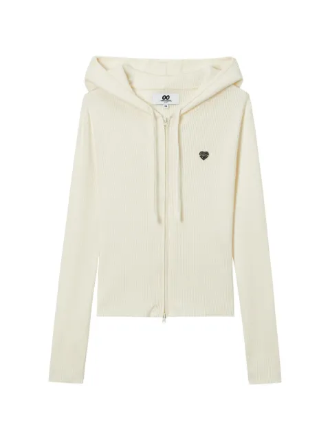 CHOCOOLATE ribbed-knit zip-up hoodie Neutrals B1XCDW02156X