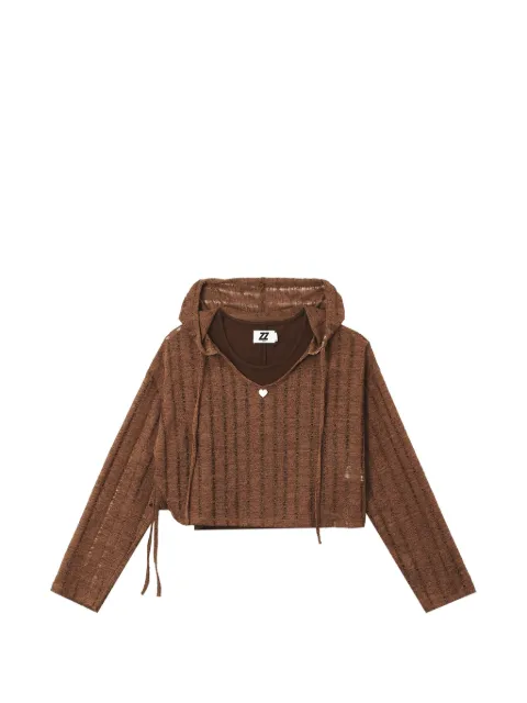 izzue logo-plaque hoodie and tank top set Brown IZXTPW01276X