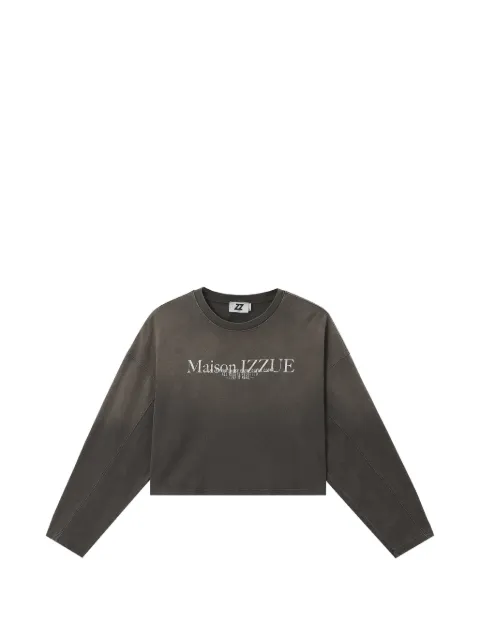 izzue logo-print cropped sweatshirt Grey IZXLTW01233X