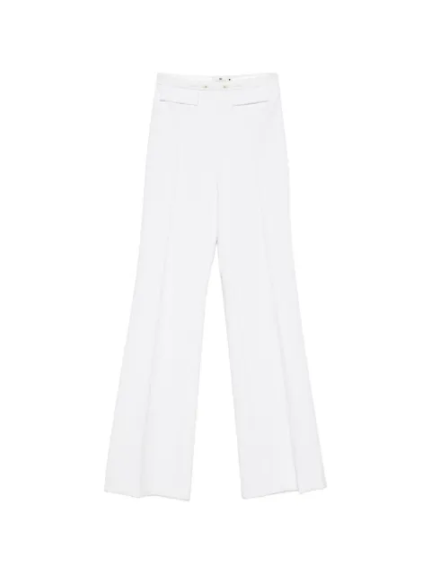 Elisabetta Franchi gold-tone plaque flared trousers White PA19666E2