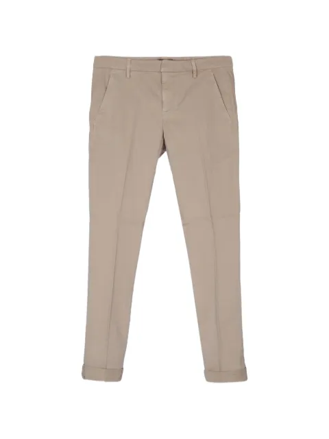 DONDUP pressed-crease turn-up tapered trousers Neutrals UP235GSE043UPTD