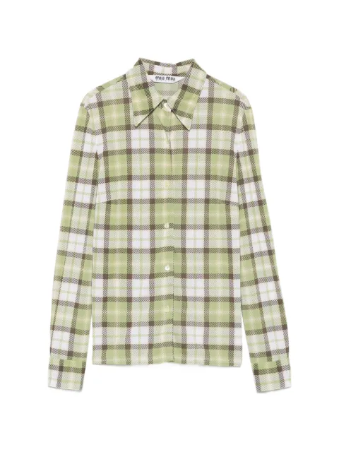 Miu Miu Pre-Owned 2000s check-print shirt Green MM290RT