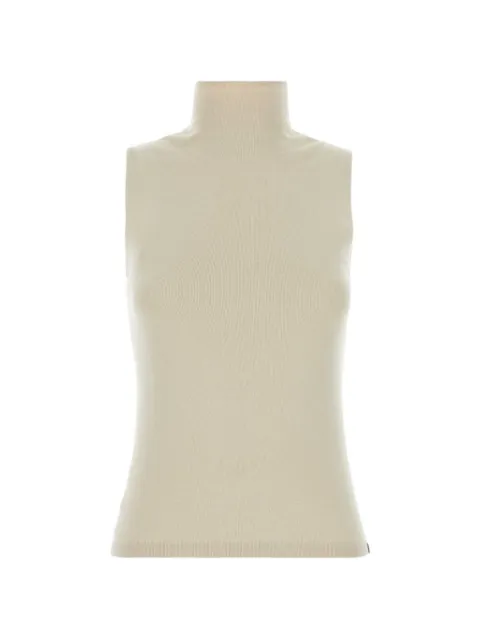 extreme cashmere ribbed-knit high-neck vest White 502