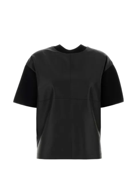 Max Mara leather and viscose crepe boxy sweater black Black 2626366121600