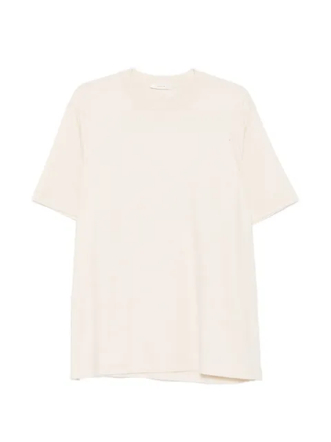 The Row shawl-collar waffle-knit T-shirt Neutrals 1403K788