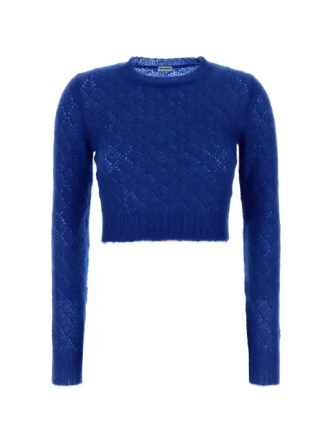 Jil Sander pointelle-knit cropped sweater Blue J02GP0255J14875