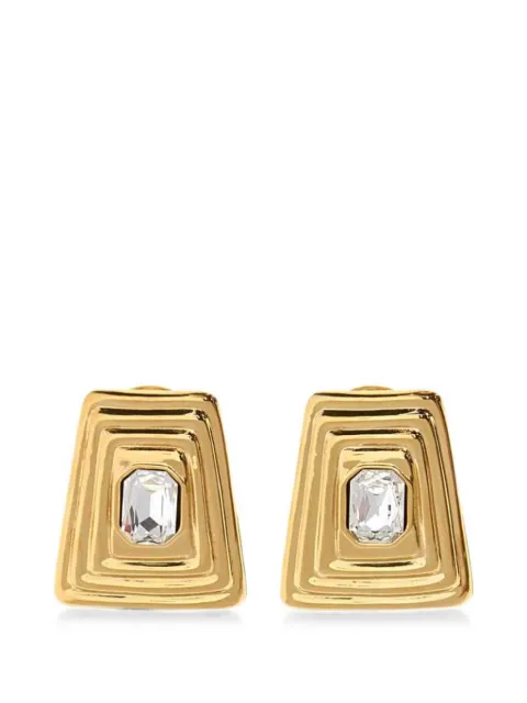 Alessandra Rich crystal-embellished trapezoid earrings Gold FABA3351J0024