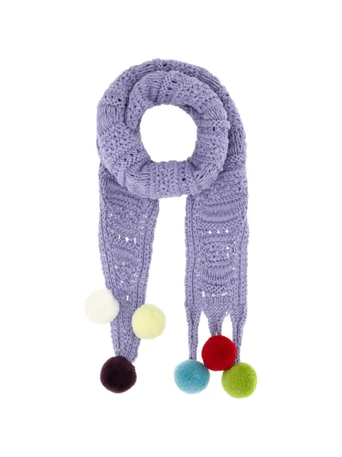JW Anderson pom-pom crochet scarf Purple KW1582YN0515