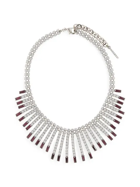 Alessandra Rich crystal-embellished fringed necklace Silver FABA3382J0004
