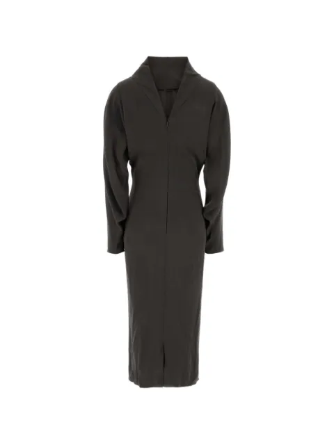 Giorgio Armani stretch-crepe V-back midi dress Grey GW003482TE20148