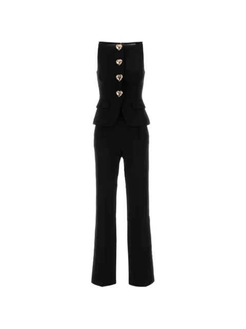 Self-Portrait black wool crepe jumpsuit Black AW26062JSB