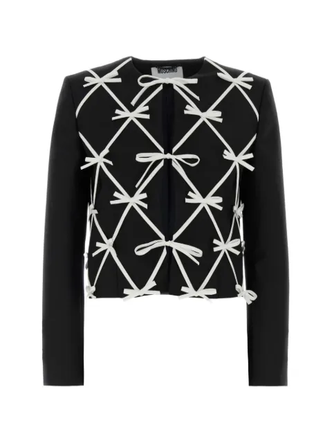 Moschino wool-blend jacket with bows Black A05025521