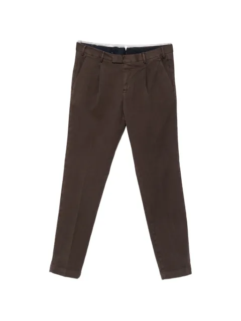 PT Torino pleated stretch-cotton trousers Brown COATMAZA0CL1CK09