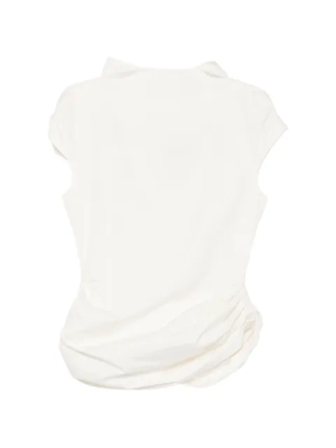 Magda Butrym draped cap-sleeve blouse Neutrals 144726