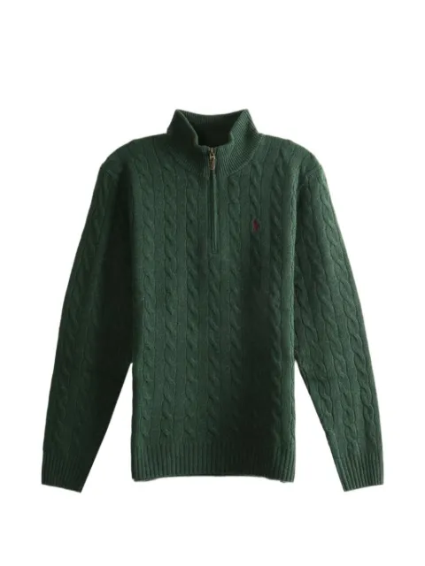 Polo Ralph Lauren cable-knit quarter-zip sweater Green 710876766502
