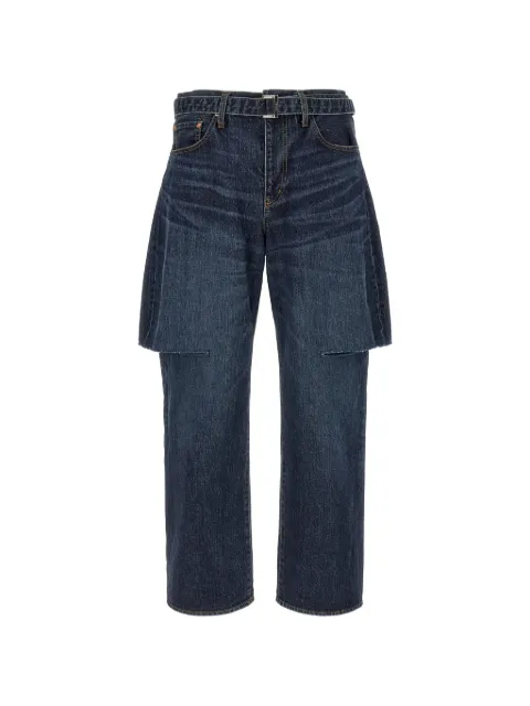sacai belted straight-leg jeans Blue 2604048M401