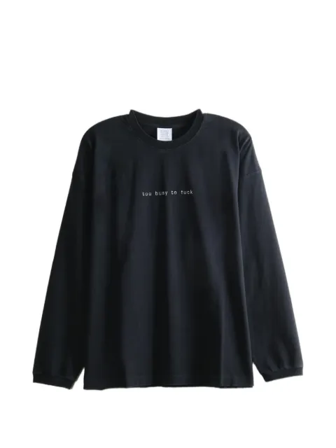 VETEMENTS slogan-print long-sleeve T-shirt Black MH27LS198B