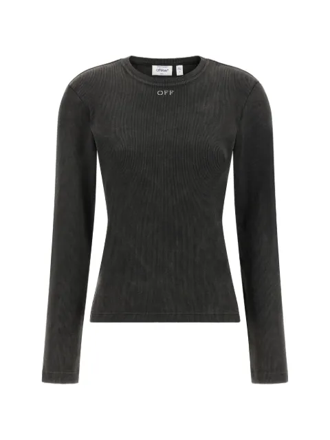 Off-White Off Stamp ribbed cotton T-shirt Black 2FB00620TW048W048